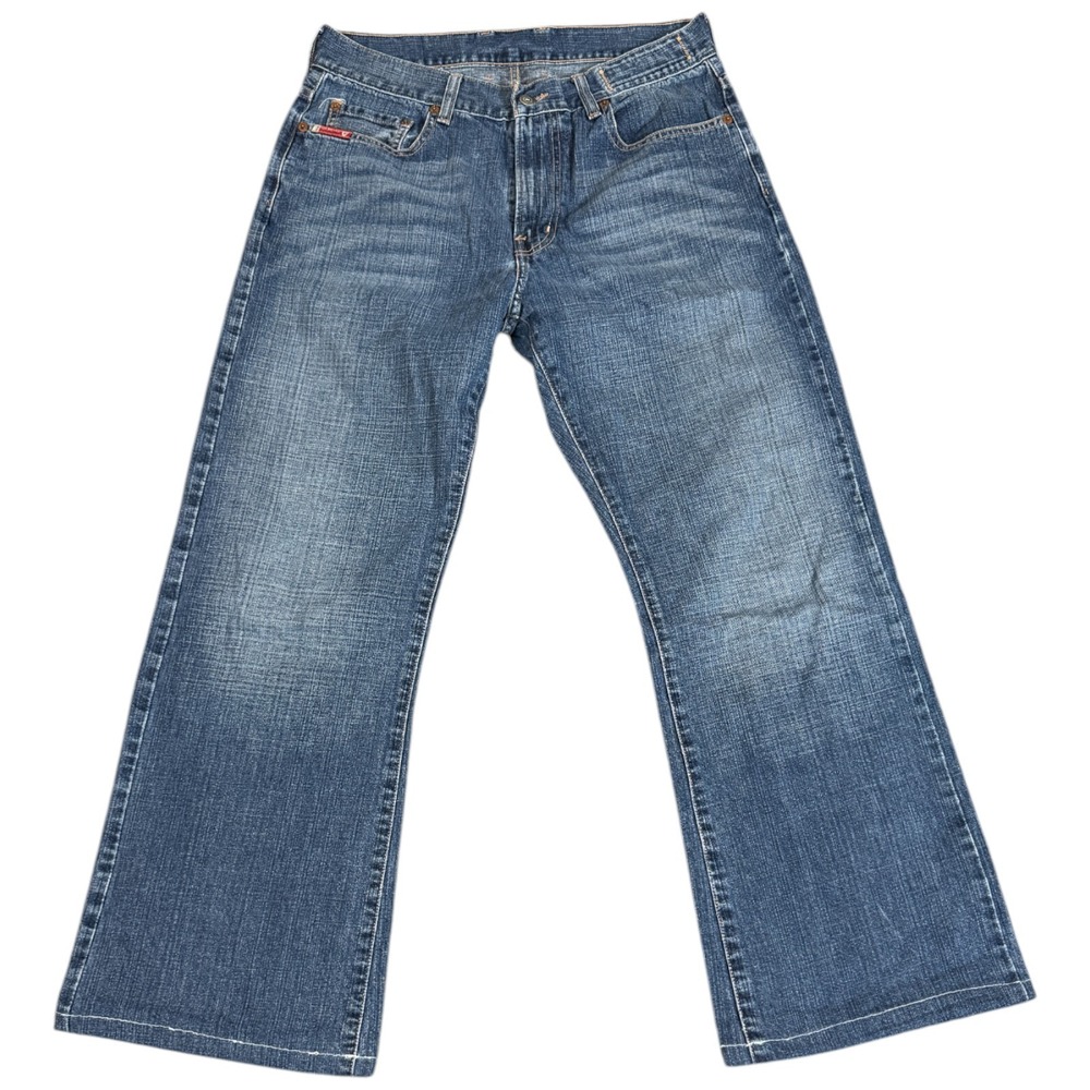 VTG Guess‎ Jeans Men's 32x28 Blue Wide Leg Baggy Hip Hop Loose Faded Relaxed Fit